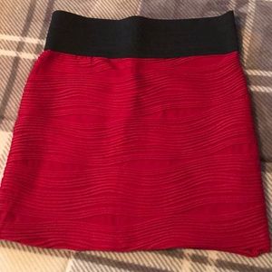 Red body-con skirt